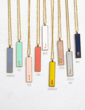 Single Initial clay necklace, personalized necklace, initial bar necklace, gift for her, bridesmaids gift, monogram jewelry, graduation gift