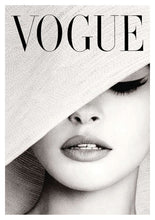 VOGUE MAGAZINE COVER: Vintage Black and White Hat Fashion Cover Art Print