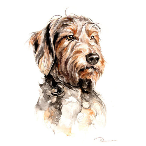 Dog custom portraits commission pet painting dachshund wall art animal watercolor artwork dog, cat, horse memorial fine art portrait pet art