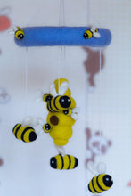 SALE Baby Mobile - Needle Felted Bees Baby Mobile,Hive,Nursery Decor,Baby Shower Gift.modern nursery, cot mobile, crib mobile,hanging mobile