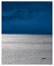 SALE Abstract seascape print, minimalist art photography, Sea print, nautical landscape wall art, mens gift, navy blue silver art, 30x40 cm
