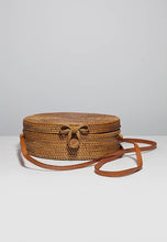 Round rattan basket bag, Bohemian round shoulder bag,Round shoulder bag, Woven Ata bag