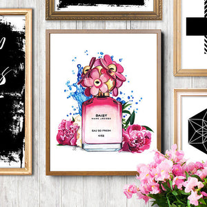 Perfume illustration, Perfume print, Marc Jacobs daisy, Fashion illustration, Fashion sketch, Fashion girl art, Perfume bottle art